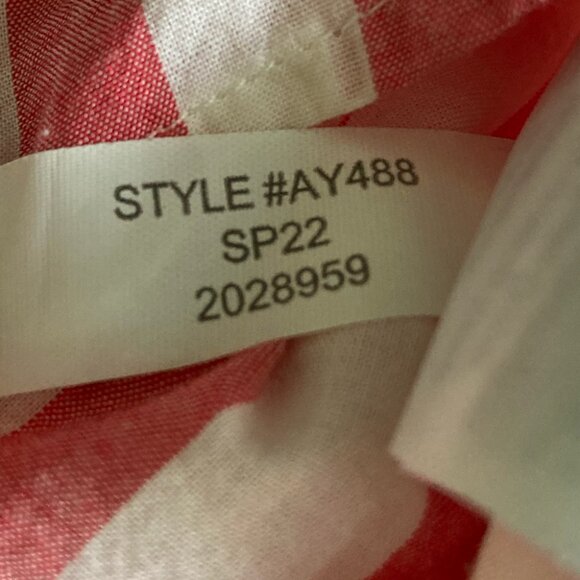 J. Crew - Coral/White Striped High Low Relaxed Fit Button Up Top - XXS - Picture 9 of 9